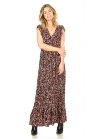 Fracomina |  Maxi dress with animal print Grace | black  | Picture 3