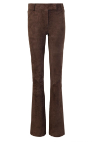  Stretch suède flaired pants Jaela | brown