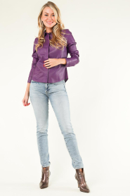 STUDIO AR |  Leather blouse Dita | purple  | Picture 3