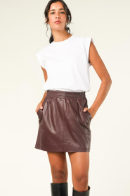 STUDIO AR |  Leather skirt Silk | bordeaux  | Picture 5