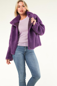 STUDIO AR |  Reversible teddy jacket Mallow | purple  | Picture 4
