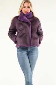 STUDIO AR |  Reversible teddy jacket Mallow | purple  | Picture 7