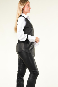 STUDIO AR :  Leather waistcoat Lotus | black - img8