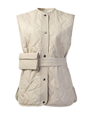 STUDIO AR |  Quilted leather waistcoat Bodil | natural  | Picture 1