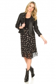 Freebird |  Skirt with leopard print Davina | black  | Picture 3