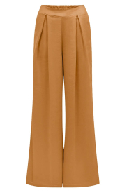 Knit-ted |  Pants with satin look Nica | camel  | Picture 1