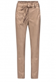 Knit-ted |  Faux leather pants Francis | metallic bronze