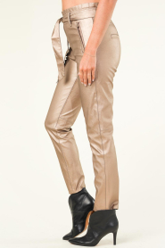 Knit-ted :  Faux leather pants Francis | metallic bronze - img6