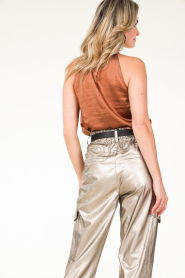 CC Heart |  Satin halterneck top Skyler | brown  | Picture 8