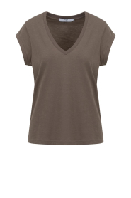 CC Heart |  T-shirt with V-neck Vera | brown