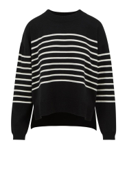  Soft striped knit Collins | black + cream