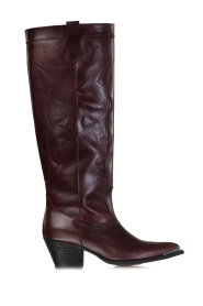Toral |  Luxury leather Western boot Miu | Bordeaux