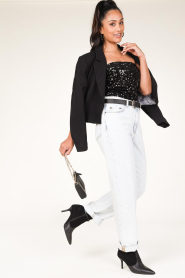 Second Female |  Stretch top with sequins Luxurious | black   | Picture 3