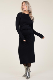 Second Female | Stretch maxi-jurk Chic | zwart  | Afbeelding 6