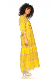 Antik Batik |  Cotton maxi dress with floral print Mori | yellow  | Picture 4