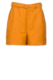 Antik Batik |  Linen high waist shorts Oscar | brown  | Picture 1