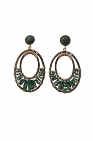 Barong Barong |  Oval earrings Nilofar | green  | Picture 1