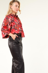 Aaiko |  Blouse with flower design Charlotta | red  | Picture 6