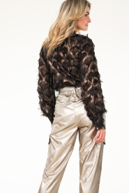 Aaiko |  Fringe chiffon top Lucia | black  | Picture 7