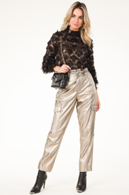 Aaiko |  Fringe chiffon top Lucia | black  | Picture 3