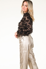 Aaiko |  Fringe chiffon top Lucia | black  | Picture 6