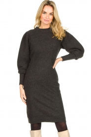Freebird |  Sweater dress with puff sleeves Sheliya | gray  | Picture 5