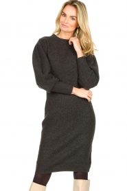 Freebird |  Sweater dress with puff sleeves Sheliya | gray  | Picture 2