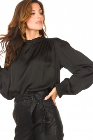 Freebird :  Blouse with puff sleeves Izzy | black  - img9