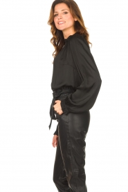 Freebird :  Blouse with puff sleeves Izzy | black  - img7