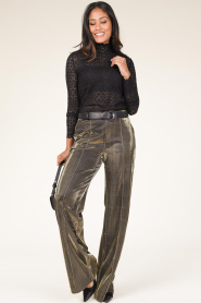 Aaiko |  Stretch shiny trousers Sadi | gold  | Picture 3