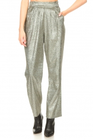 Lolly's Laundry |  Glitter flared pants Gonna | silver  | Picture 4