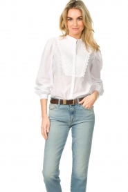 Lolly's Laundry |  Broderie blouse | white  | Picture 2
