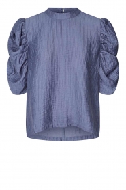 Lolly's Laundry |  Top with puff sleeves Lou | blue  | Picture 1