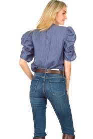 Lolly's Laundry |  Top with puff sleeves Lou | blue  | Picture 7