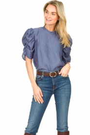 Lolly's Laundry |  Top with puff sleeves Lou | blue  | Picture 4