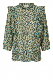 Lolly's Laundry |  Flowerprint blouse Hanni | green  | Picture 1