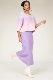 American Vintage :  Wol mix skirt Ty | purple - img2
