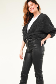 American Vintage |  Soft cardigan with raglan sleeves Zolly | black  | Picture 4