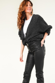 American Vintage |  Soft cardigan with raglan sleeves Zolly | black  | Picture 6