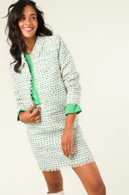 Freebird |  Tweed jacket Jacqueline | green  | Picture 2