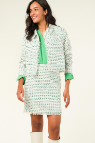 Freebird |  Tweed jacket Jacqueline | green  | Picture 6