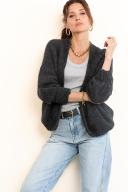 American Vintage |  Knitted cardigan East | dark grey | Picture 2