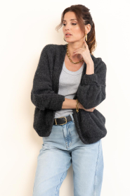 American Vintage |  Knitted cardigan East | dark grey | Picture 5