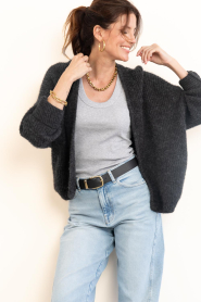 American Vintage |  Knitted cardigan East | dark grey | Picture 4