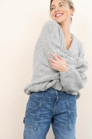 American Vintage |  Soft wool mix cardigan Zolly | grey | Picture 2