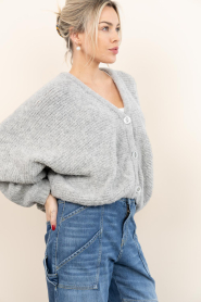 American Vintage |  Soft wool mix cardigan Zolly | grey | Picture 6