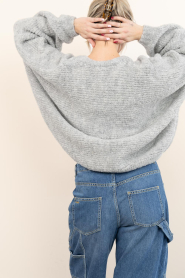 American Vintage |  Soft wool mix cardigan Zolly | grey | Picture 8