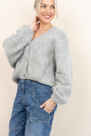 American Vintage |  Soft wool mix cardigan Zolly | grey | Picture 10