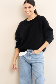 American Vintage |  Soft alpaca sweater Vitow | black | Picture 4