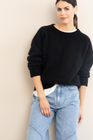 American Vintage |  Soft alpaca sweater Vitow | black | Picture 5